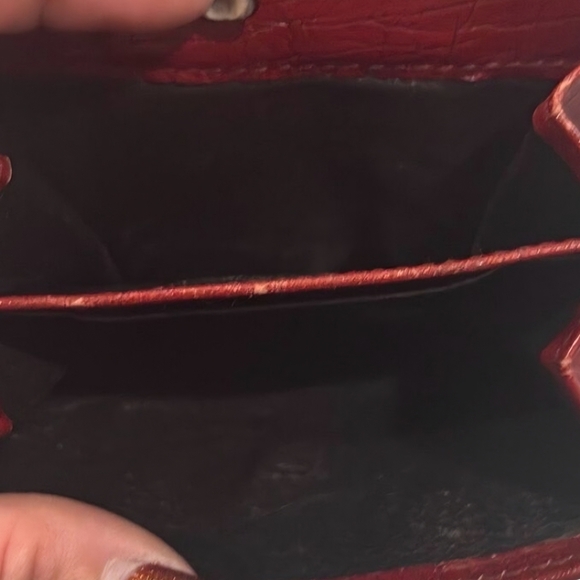 Gucci Black Monogram Red Leather Bifold Wallet Jackie O Style GG Logo ( GOOD CON - Picture 10 of 10